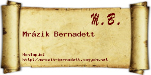 Mrázik Bernadett névjegykártya
