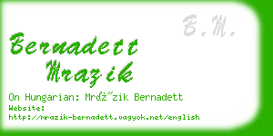 bernadett mrazik business card